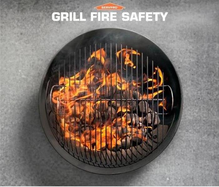 Charcoal Grill with flames