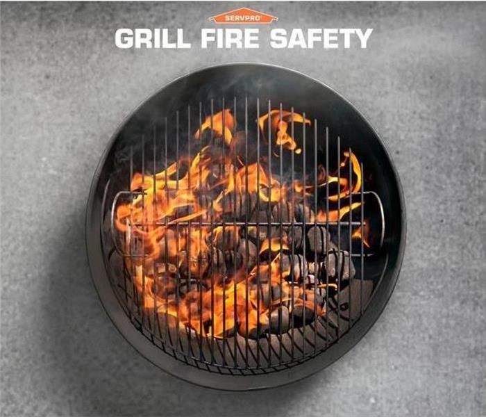Flames in a barbeque grill