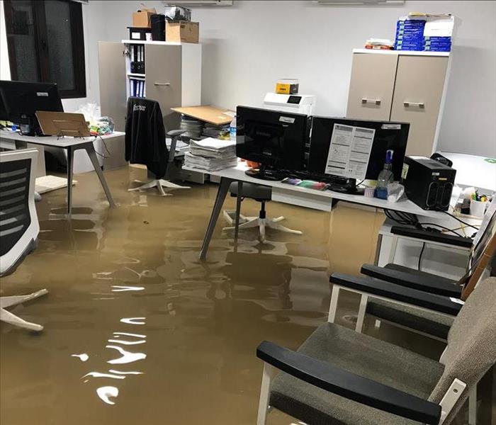 Standing water in a office setting