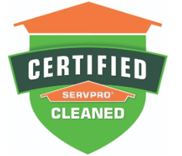 Certified Clean on a Shield in Orange and Green